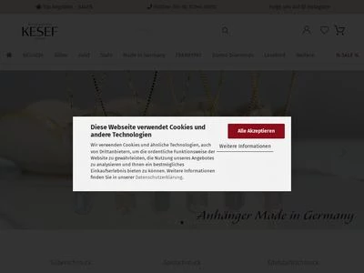 Website von Kesef Schmuck GmbH