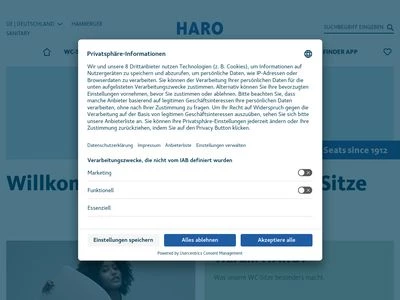 Website von Hamberger Sanitary GmbH