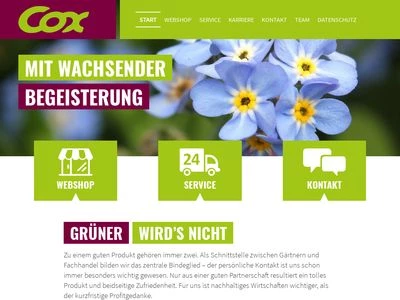 Website von Blumengroßhandel Gebrüder Cox GmbH