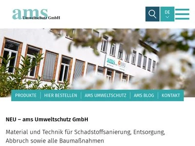 Website von ams Umweltschutz GmbH