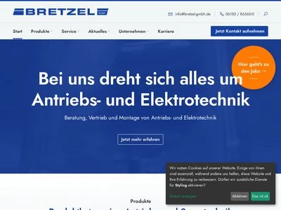 Website von Bretzel GmbH