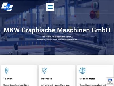 Website von MKW Graphische Maschinen GmbH