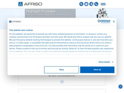 Website von AFRISO-EURO-INDEX GmbH