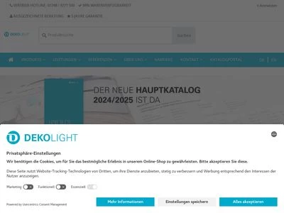 Website von Deko-Light Elektronik Vertriebs GmbH