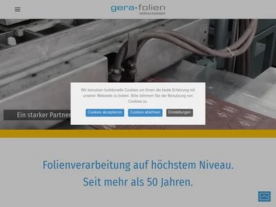 Website von gera-folien GmbH