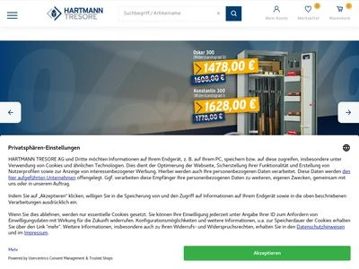 Website von HARTMANN TRESORE AG