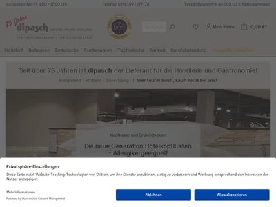 Website von dipasch - Dietrich Paul Schmits Textilgroßhandel GmbH