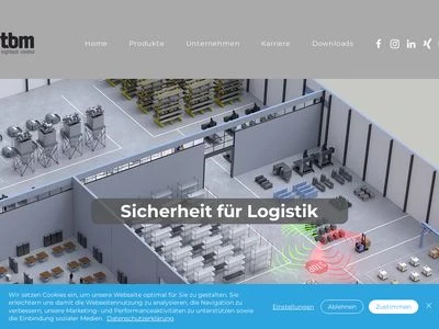 Website von tbm hightech control GmbH