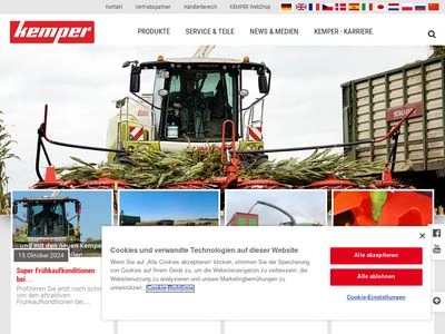 Website von Maschinenfabrik KEMPER GmbH & Co. KG