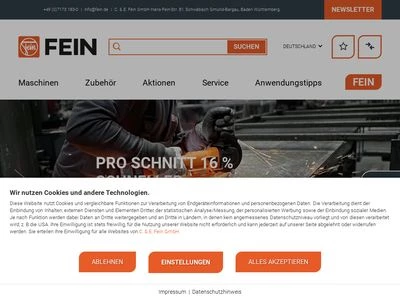 Website von FEIN - C. & E. Fein GmbH