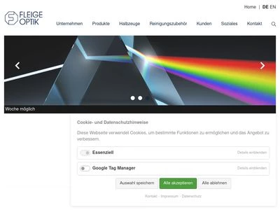 Website von Fleige Optik GmbH & Co. KG