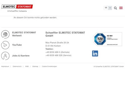 Website von Schaeffler ELMOTEC STATOMAT GmbH