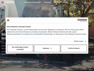 Website von Terex Germany GmbH & Co KG