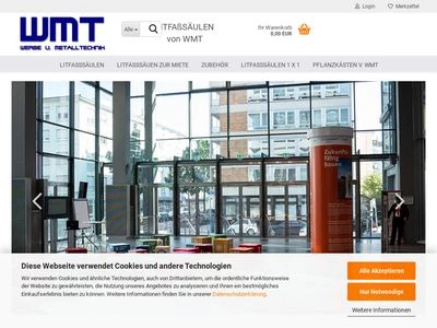 Website von WMT CENTER - Werbe und Metalltechnik