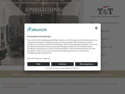 Website von T & T GmbH Friseurtechnik & Co.