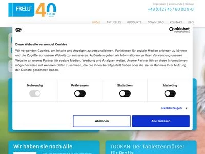 Website von FRELU GmbH