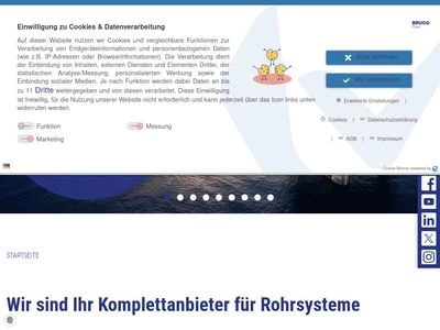 Website von BRUGG Rohrsysteme GmbH