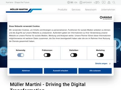 Website von Müller Martini Marketing AG