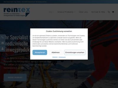 Website von reintex GmbH