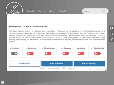 Website von Karl Kemper Convenience GmbH