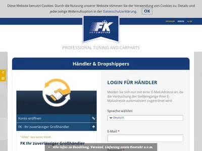 Website von FK Automotive GmbH