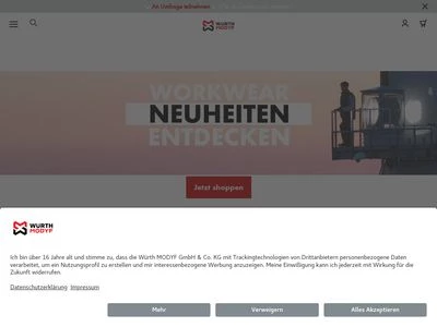 Website von Würth MODYF GmbH & Co. KG