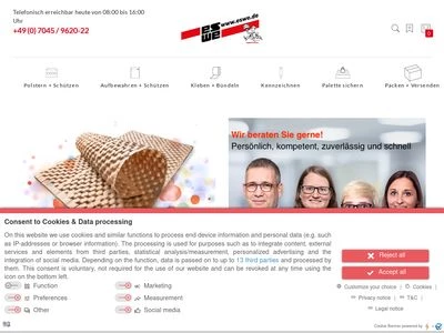 Website von eswe versandpack gmbh