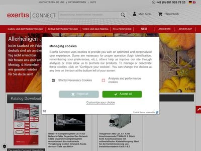 Website von exertis Connect GmbH