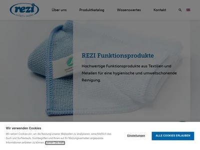 Website von Rezi Microfaserprodukte GmbH