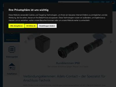 Website von Adels-Contact Elektrotechnische Fabrik GmbH & Co. KG