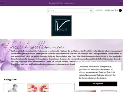 Website von Violet Cosmetics GmbH