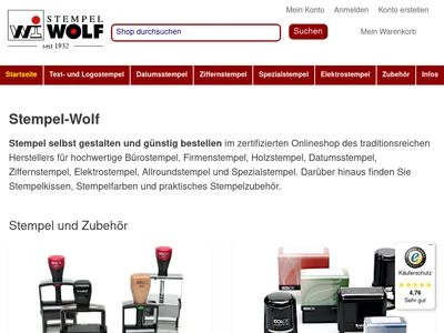 Website von Stempel-Wolf GmbH