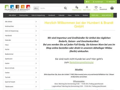 Website von Humbert und Brandt GmbH