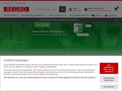 Website von REGRO - REXEL Austria GmbH