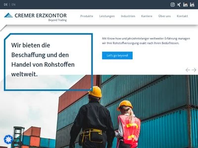 Website von Possehl Erzkontor GmbH & Co. KG