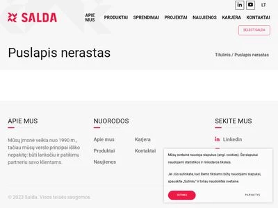 Website von SALDA UAB