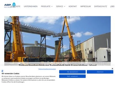 Website von ABP Maschinenbau GmbH