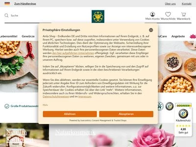 Website von Amla Natur GmbH