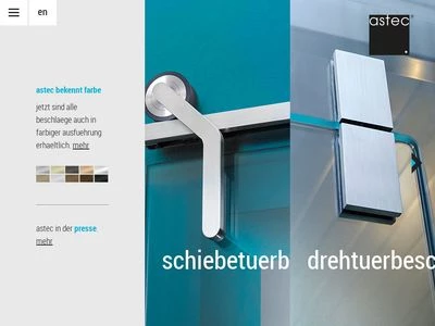 Website von Astec GmbH Design Beschläge