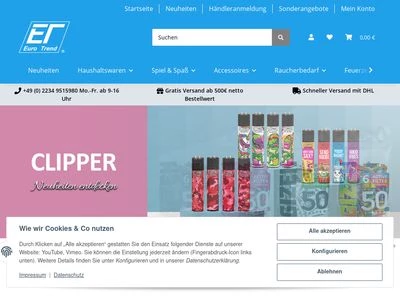 Website von EURO TREND Import-Export Warenhandel e.K.