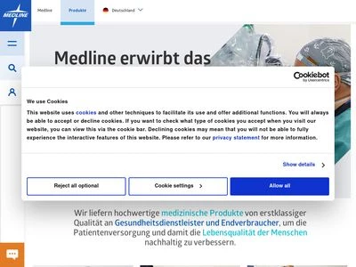 Website von Medline International Germany GmbH