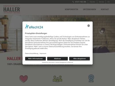 Website von HALLER Energiefreiheit GmbH