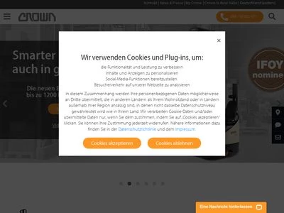 Website von CROWN Gabelstapler GmbH & Co. KG