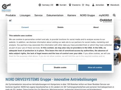 Website von Getriebebau NORD GmbH & Co. KG