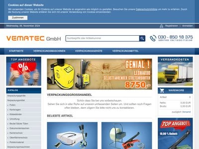 Website von VEMATEC GmbH