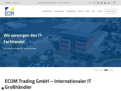 Website von ECOM Electronic Components Trading GmbH