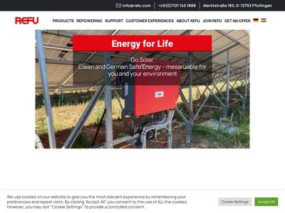 Website von REFU Elektronik GmbH