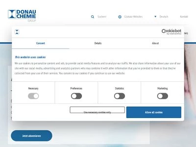 Website von Donau Chemie Aktiengesellschaft