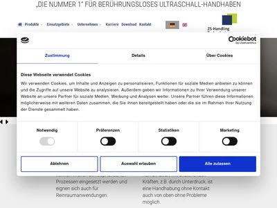 Website von ZS-Handling GmbH