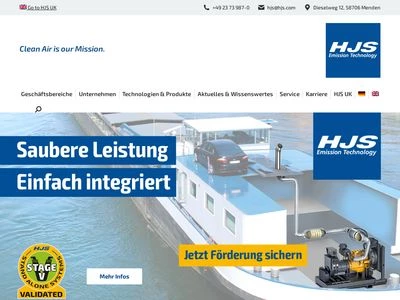 Website von HJS Emission Technology GmbH & Co. KG